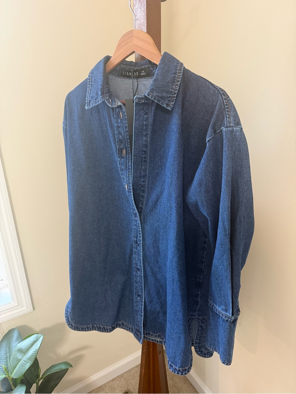 Lioness Dark Blue Denim Long Sleeve Shirt Dress - Picture 5 of 7